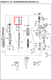 Cilindro Telescopio Bajaj Pulsar Black Tec Original - Genuine parts