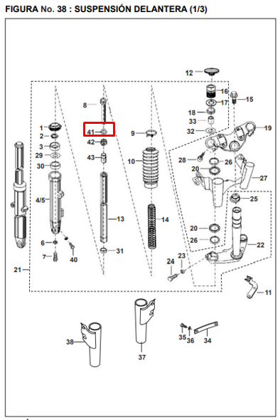 PIN TELESCOPIO PULSAR UG/NS 200 ORIGINAL - Mundimotos