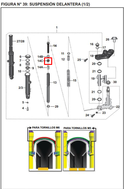 PIN TELESCOPIO PULSAR UG/NS 200 ORIGINAL - Mundimotos