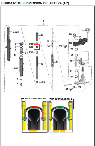 PIN TELESCOPIO PULSAR UG/NS 200 ORIGINAL - Mundimotos