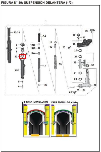 PIN BOTELLA SUSPEN PUL220/UG ORIGINAL - Mundimotos