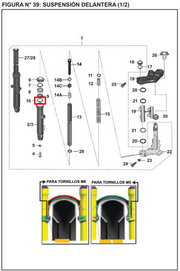 PIN BOTELLA SUSPEN PUL220/UG ORIGINAL - Mundimotos