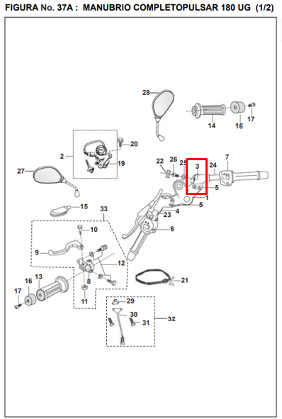 SOPOR MANU RH NGR PULUG/220S/F ORIGINAL - Mundimotos