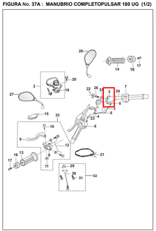 SOPOR MANU RH NGR PULUG/220S/F ORIGINAL - Mundimotos