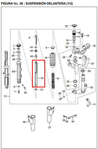 TELESCOPIO PULSAR UG180/220S/F ORIGINAL - Mundimotos