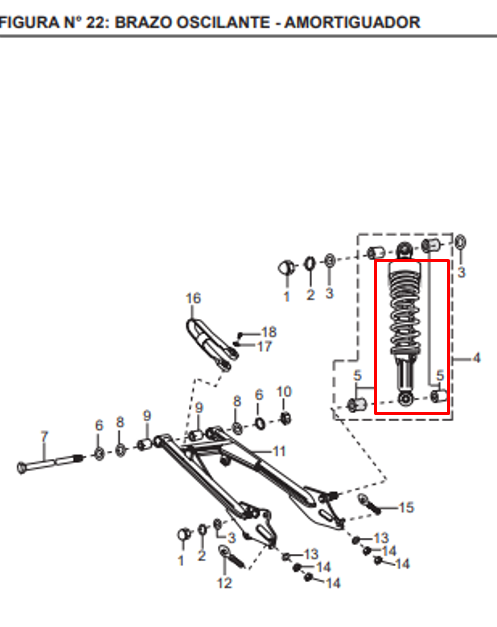 Amortiguador Bajaj PLATINO 100 - Mundimotos