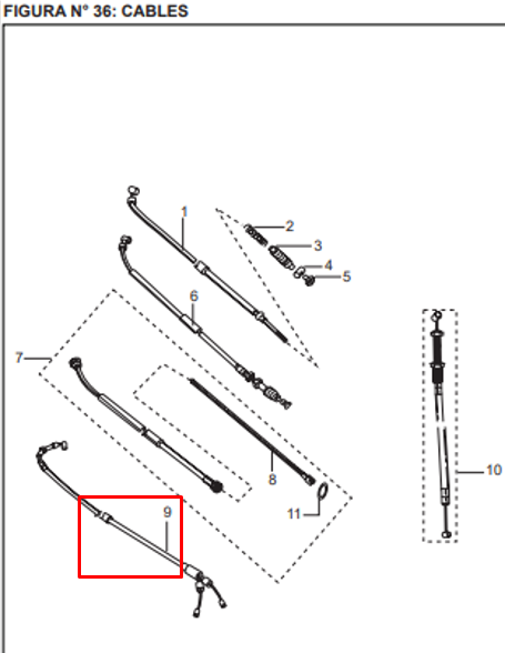CABLE ACELERADOR BOXER TEC(III-06) ORIGINAL - Mundimotos