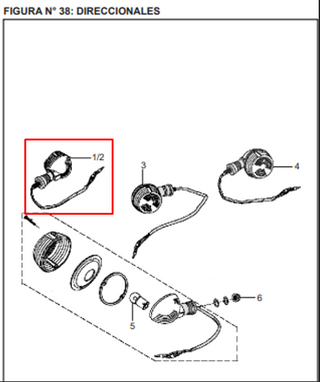 Direccional frontal izquierda bajaj boxer Bm100 original - genuine parts - Mundimotos