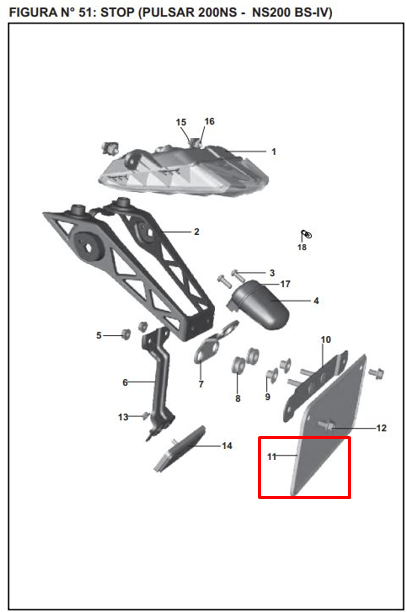 PORTA PLACA WIND/PULSAR 180/NS/DISC/PL ORIGINAL - Mundimotos