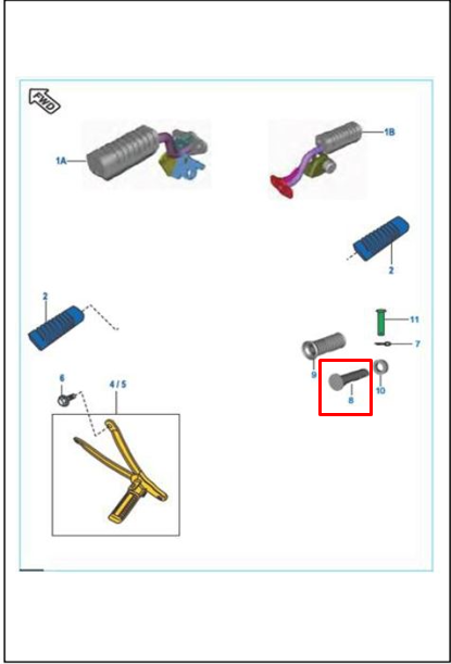BARRA POSAPIE RR WIND/BM100/150 ORIGINAL - Mundimotos