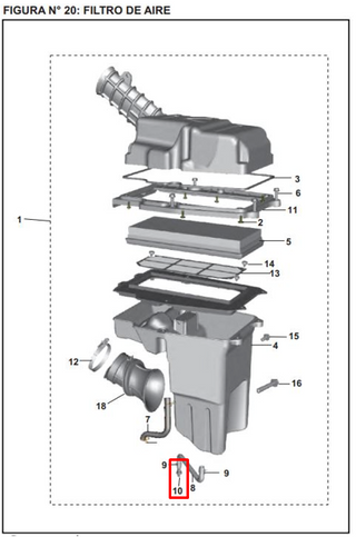 TAPON COND.FILTR AIRE BOX/PUL/DIS ORIGINAL - Mundimotos