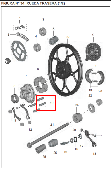 ESPARRAGO 10X045 SPROKET PULSAR 200 ORIGINAL - Mundimotos
