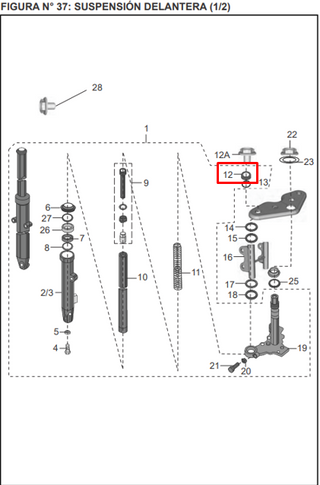 TORNILLO TELESCOPIO DISCOVER 135/XC ORIGINAL - Mundimotos