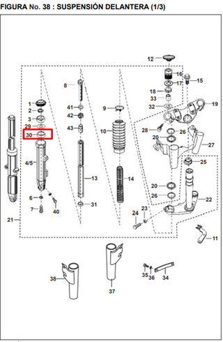 BUJE GUIA TELESCOPIO SU. PULSAR ORIGINAL - Mundimotos