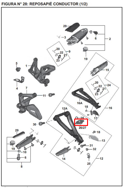PLATINO POSAPIE RR/RH PULSAR 200 NS/RS2 ORIGINAL - Mundimotos