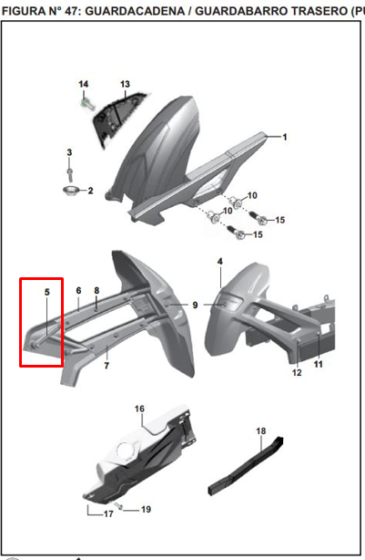 SOPORTE GUARDABARRO INT 200 NS ORIGINAL - Mundimotos