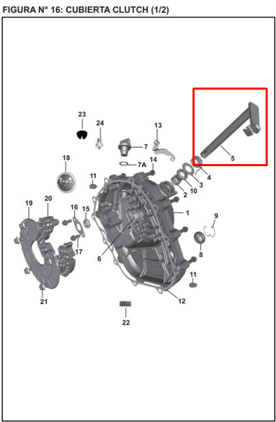 EJE LEVA CLUTCH 200NS ORIGINAL - Mundimotos