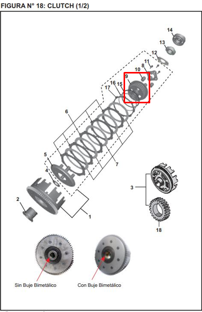 CORONA INT.CLUTCH NS 200BS4/AS200 ORIGINAL - Mundimotos