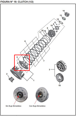PORTA RESORTE CLUTCH 200NS ORIGINAL - Mundimotos