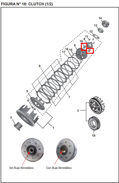 RESORTE CLUTCH (4) 200 NS ORIGINAL - Mundimotos