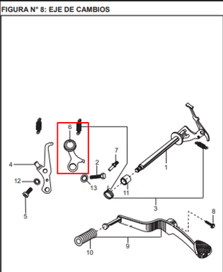 LEVA PLATINO EJE CAMBIOS PLATINO ORIGINAL - Mundimotos