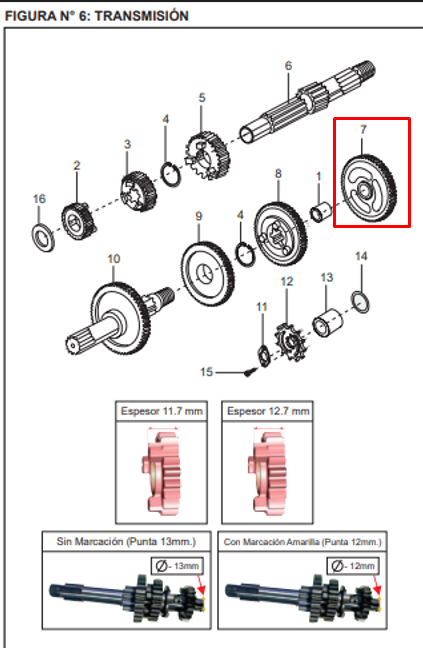 PINON ES 1RA 36T BOXERCT-S1D/TEC ORIGINAL - Mundimotos