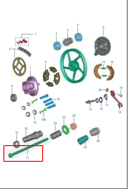 EJE 12X220 RR BOXER ORIGINAL - Mundimotos