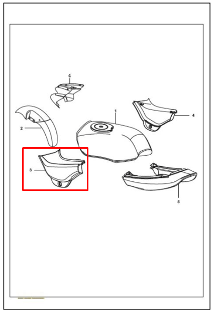 Tapa Izquierdo Bajaj Boxer Ct-S1D Sin Color Original - Genuine parts
