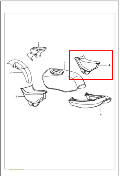 Tapa Derecho Bajaj Boxer Ct-S1D Sin Color Original - Genuine parts