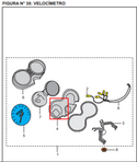 TAPA INFERIOR Velocimetro PLATINO ORIGINAL - Mundimotos