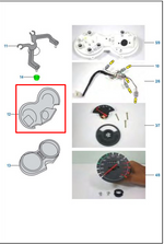 Load image into Gallery viewer, TAPA INFERIOR Velocimetro PLATINO ORIGINAL - Mundimotos