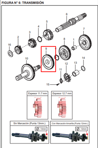 PINON ES 3RA 32T CT-100 TEC/PLATINON ORIGINAL - Mundimotos