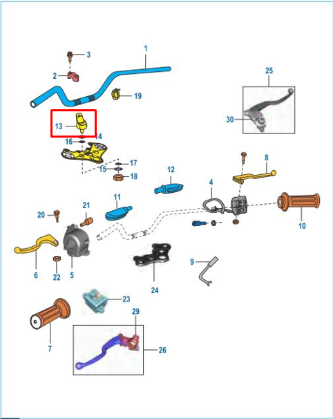 ABRAZADERA IN.Manubrio SID/AVANTI/ ORIGINAL - Mundimotos