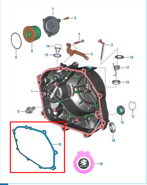 EMPAQUE CLUTCH PULSAR 135/XCD 125  ORIGINAL - Mundimotos
