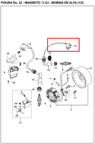 BOBINA AT RH PULSAR DTS-I TEC ORIGINAL - Mundimotos