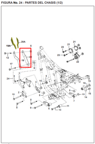 PLATINO SOPORTE MOTOR PULSAR 180UG ORIGINAL - Mundimotos