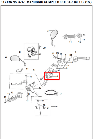 Comando izquierdo bajaj PULSAR220 original - genuine parts