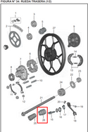 BUJE PORTA SPROCKET PUL135 CORTO ORIGINAL - Mundimotos