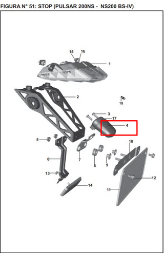 LUZ PLACA PUL135/DISC125ST ORIGINAL - Mundimotos