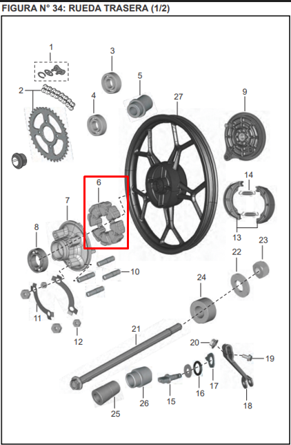 CAUCHO CAMPANA PULSARII/135/UG/DIS ORIGINAL - Mundimotos