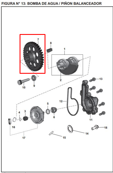 PINON BALANCEADOR 200 NS ORIGINAL - Mundimotos