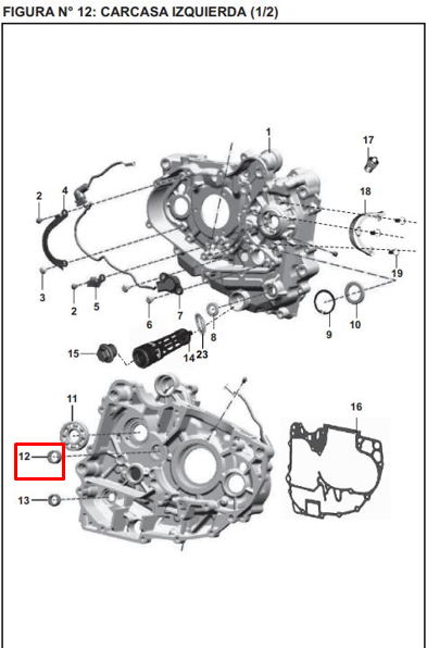 CANASTILLA HK15-21-14 RS 200 NS ORIGINAL - Mundimotos