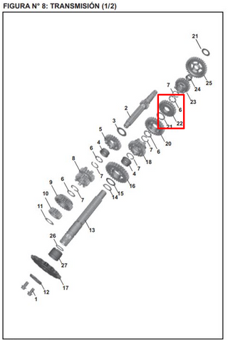PINON ES 4TA 26T PULSAR 200 NS/AS/RS ORIGINAL - Mundimotos