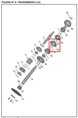 PINON ES 3RA 28T PULSAR 200 NS/AS/RS ORIGINAL - Mundimotos