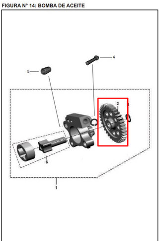 PINON BOMBA OIL 35T 200 NS ORIGINAL - Mundimotos