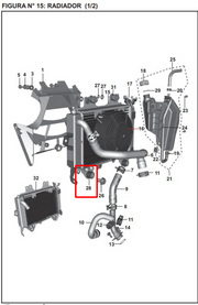 CAUCHO INF RADIADOR 200 NS ORIGINAL - Mundimotos