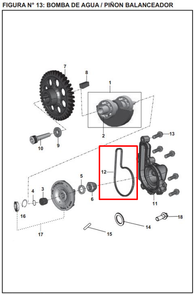 ORING TAPA BOMBA AGUA 200 NS ORIGINAL - Mundimotos