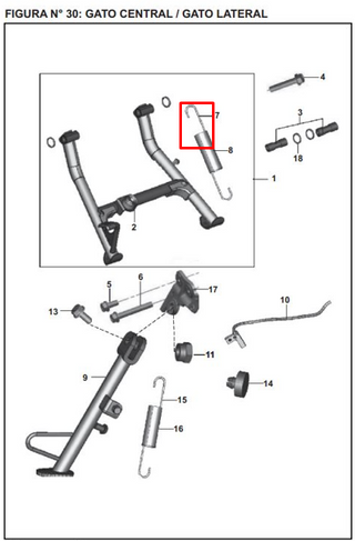 RESORTE GATO CENTRAL 200 NS ORIGINAL - Mundimotos