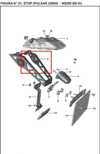 SOPORTE DIRE RR PULSAR 200 NS GRIS TOR ORIGINAL - Mundimotos