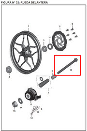 EJE 15X250 R14 FR 200 NS ORIGINAL - Mundimotos